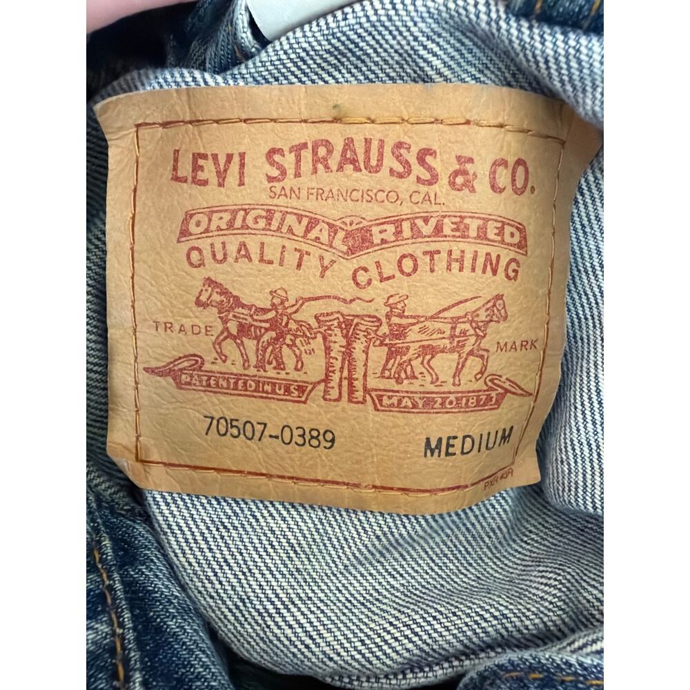 Levi’s Blue 100% Cotton Button-Up Denim Jean Jacket Size M - Picture 7 of 9